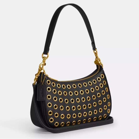 NWT COACH Teri Leather Shoulder Bag With Grommets - Picture 3 of 10